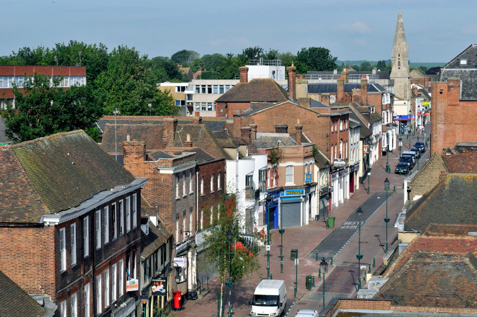 From the tower of St Michaels - looking west, Sittingbourne